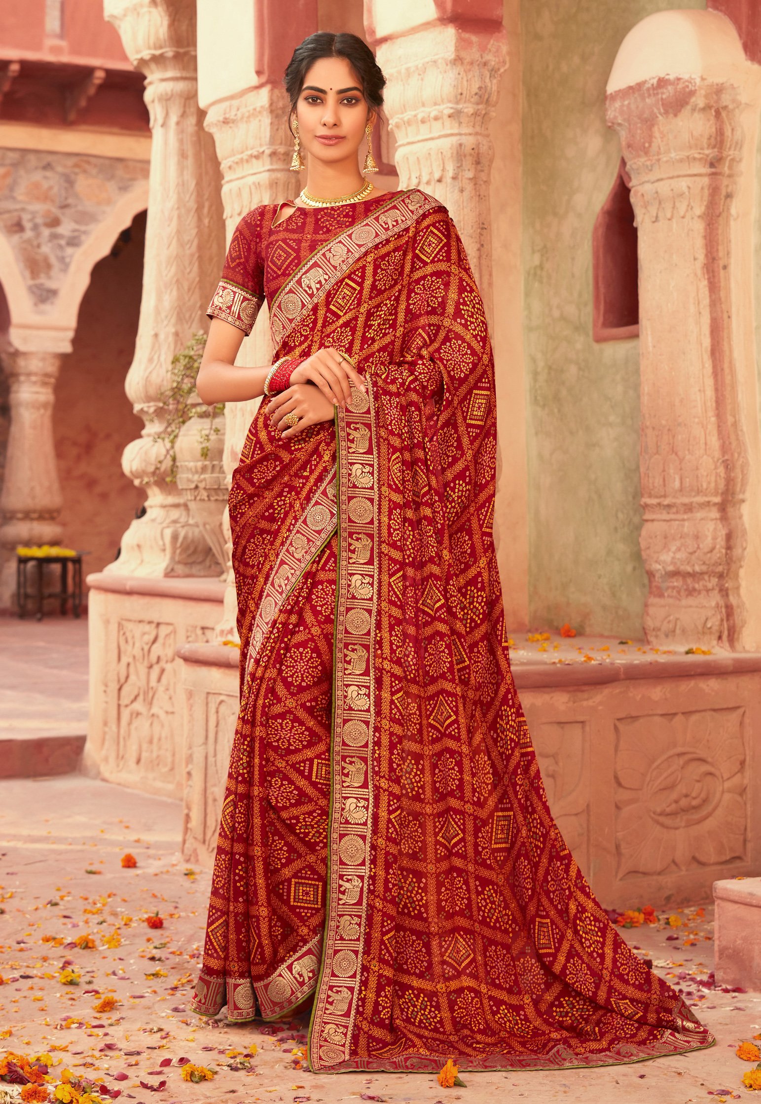 Ruchi Saree Star Chiffon 137th Edition Fancy Chiffon Bandhani Saree  Wholesaler