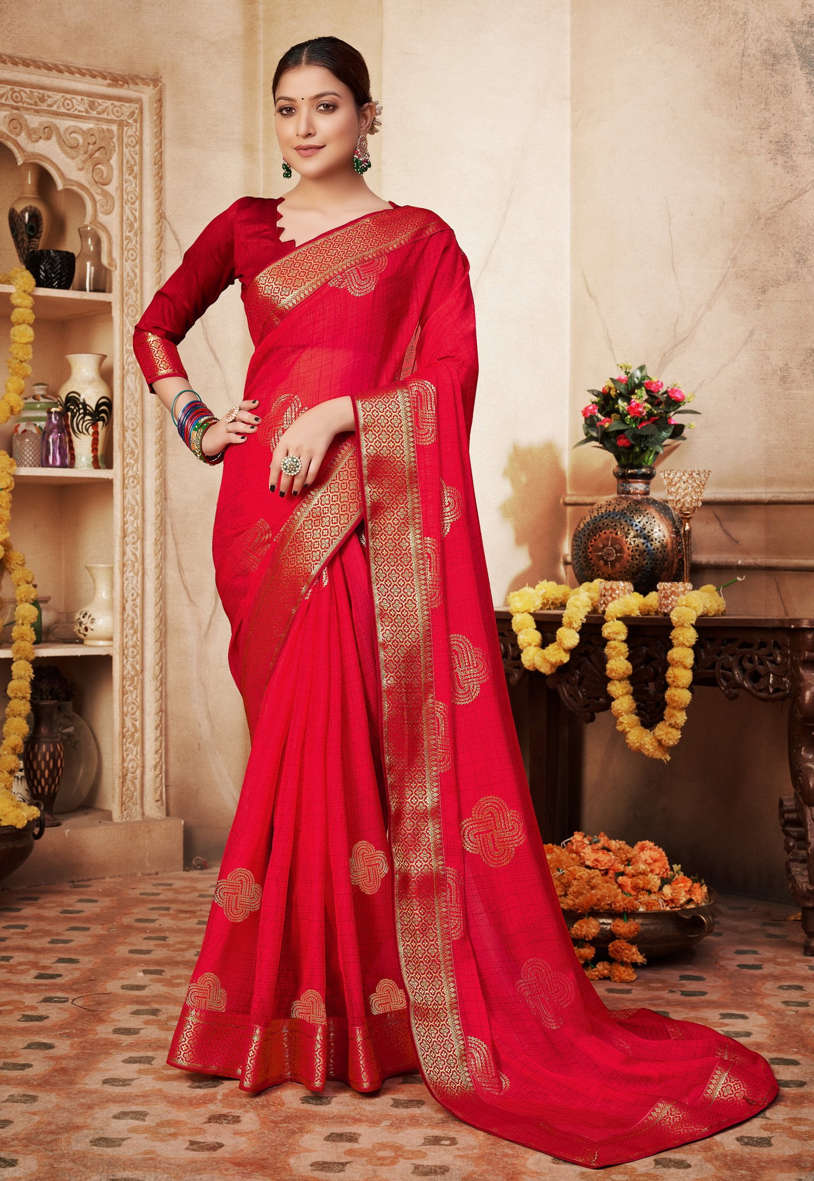 Banaras Chiffon Silk Saree, Technics : Handloom, Pattern : Printed at Best  Price in Varanasi